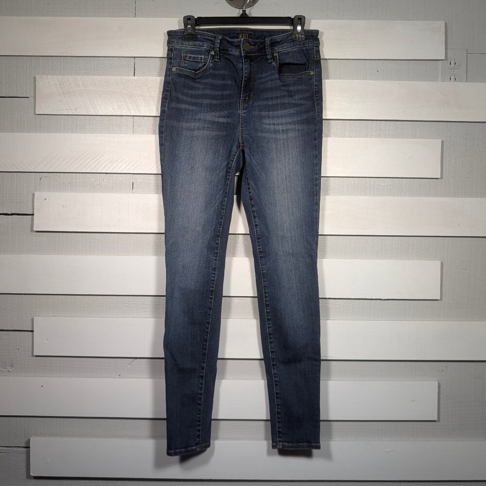 Kut from the Kloth High Rise Toothpick Skinny Jeans 6L blue denim ankle stretch